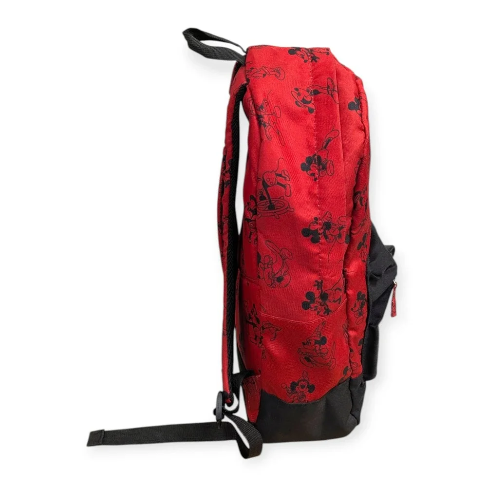 Disney Store Mickey Mouse Heritage Red Black Canvas Backpack All Over Print AOP‎